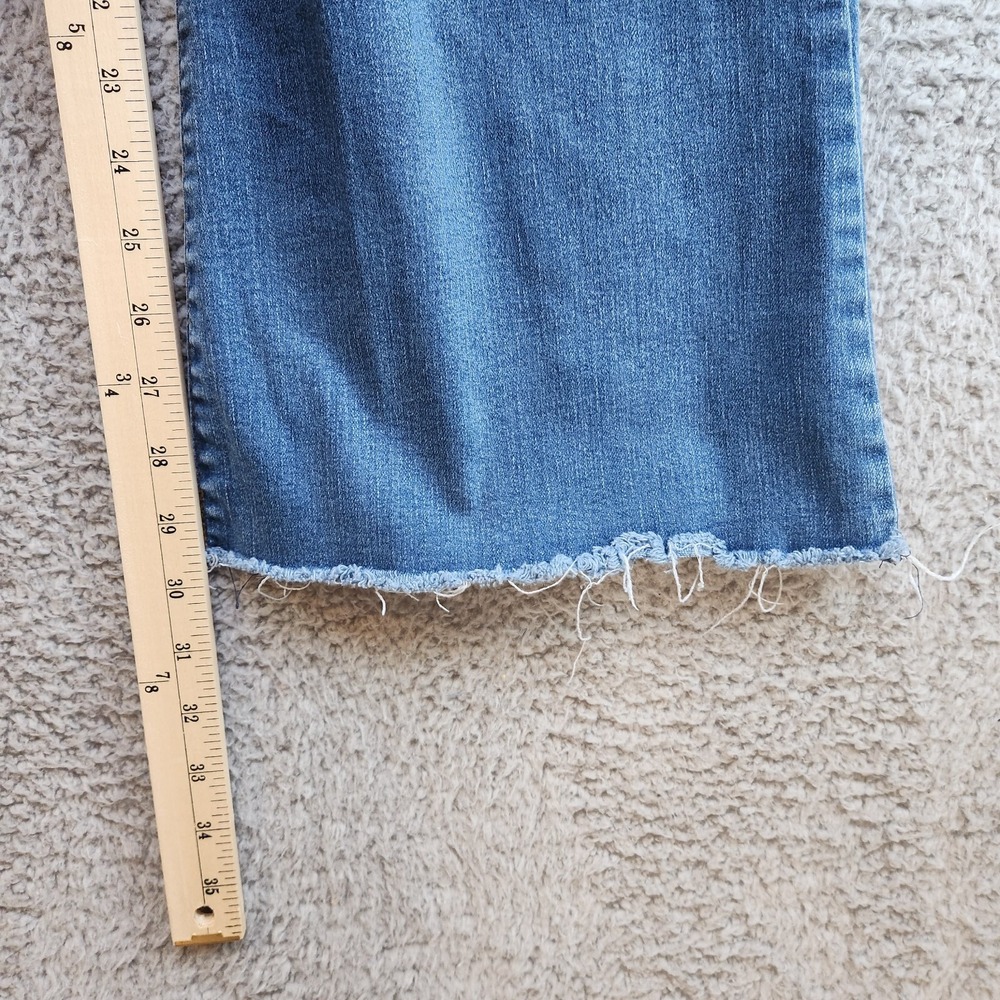 Sincerely Jules Bootcut Jeans Women 11/30 (Fits 30x30) Blue High-Rise Frayed Hem - Picture 12 of 14